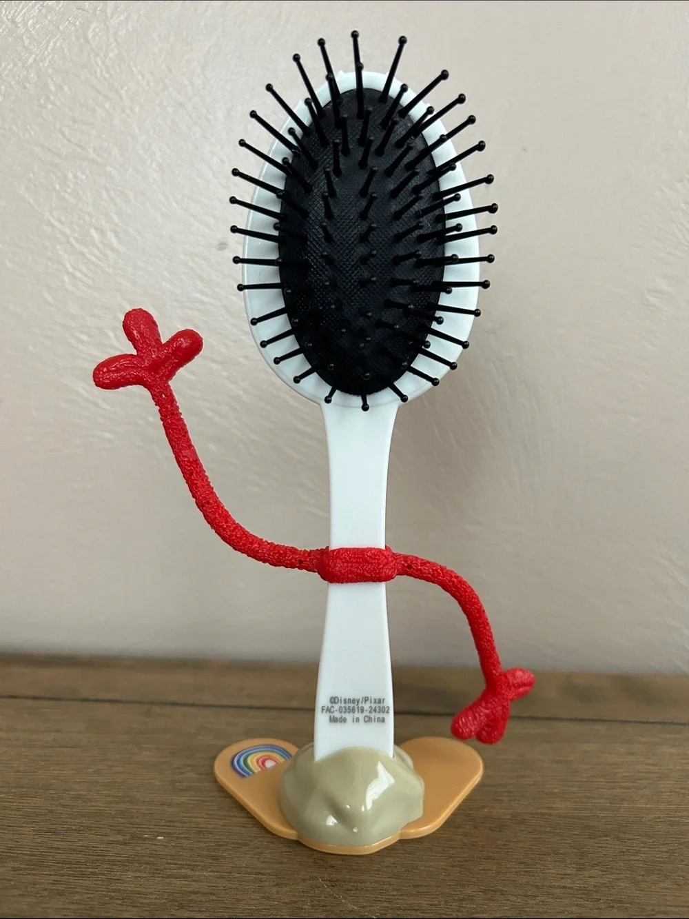 Toy Story 4 Pixar Character Forky Kids Hair Brush.  White With Red Hands.